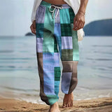 Nukty fall outfits aesthetic New Men's Striped Printed Wide-Leg Pants 3D Printed Loose Casual Beach Trousers