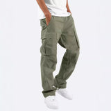 Summer Men's Overalls Drawstring Multi-Pocket Casual Trousers