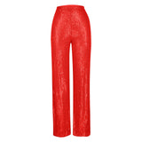 Women's High Waist Fashion Casual Pants EBay Sequins Loose Draping Wide Leg Pants Summer Women's