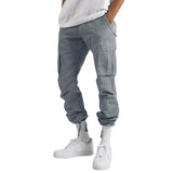 Summer Men's Overalls Drawstring Multi-Pocket Casual Trousers