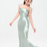 dresses New French Style Sexy Satin Sling Dress Advanced Design Summer Lace-up Waist Dress Temperament Dress