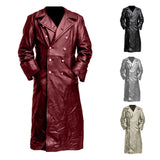 fall outfits women New Autumn and Winter Vintage Leather Men's Medieval Coat