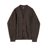 grunge outfits Myq Niche Design V-neck Knitted Cardigan Men's Autumn and Winter Korean Style Trendy Loose Lazy Sweater Thickened Coat