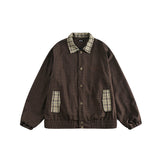 men fall outfits Goodnorth Japanese Retro Vintage Plaid Workwear Jacket Men's and Women's Loose Casual Top Jacket