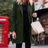 men’s fall fashion 2024 Women's New Winter Mid-Length Breasted Solid Color Suit Jacket.