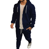 Autumn and Winter Sports Men's Solid Color Fashion Casual Suit Hooded Cardigan Jacket Solid Color