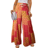grunge outfits New Floral Casual Pants Trousers Loose Floral Color Matching Casual Pants