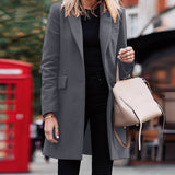 men’s fall fashion 2024 Women's New Winter Mid-Length Breasted Solid Color Suit Jacket.