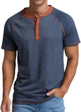 Men's Autumn and Winter plus Size Men's Long-Sleeved T-shirt Men's Henry Shirt Four-Button Top
