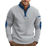 Stand Collar Zipper Sweater Men's Fried Street Stand Collar Top Characteristic Sleeve Striped Design Sweater