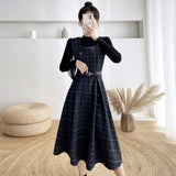 witch dress to impress New Vintage Plaid Woolen Vest Camisole Dress Women's Small Preppy Style Dress