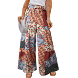 grunge outfits New Floral Casual Pants Trousers Loose Floral Color Matching Casual Pants