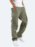 Summer Men's Overalls Drawstring Multi-Pocket Casual Trousers