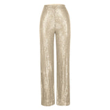 Women's High Waist Fashion Casual Pants EBay Sequins Loose Draping Wide Leg Pants Summer Women's