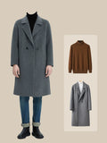 Nukty Autumn and Winter K-style Lapel Overknee Long Wool Overcoat