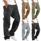 Summer Men's Overalls Drawstring Multi-Pocket Casual Trousers