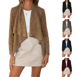 Autumn New Temu Women's Solid Color Suede Jacket