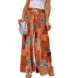 grunge outfits New Floral Casual Pants Trousers Loose Floral Color Matching Casual Pants