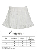 Nukty Casual Slim Solid Lace A-Line Skirt Coquette Style Bow Mid-Waisted Mini Skirts Women Summer Fashion Streetwear Lady