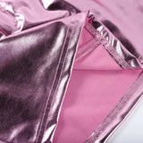 Nukty Y2k Pink Metallic Fashion Hot Girls Short Skirt Pockets Slim Fit Bright High Waist Korean Fashion Halfskirt Women Clothing