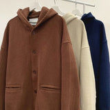 Nukty High Quality Men's Waffle Sweatshirt Korea Version Hooded Couple Coat Ins Hop Thickened Harajuku Men Women Jacket Oversize M-3XL