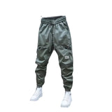 Nukty New Autumn Loose-Fit Men's Cargo Pants Korean Style Casual Plus Size Fashionable Trendy Brand Men's Pants With Drawstring