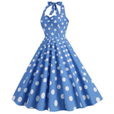 Nukty Woman Retro Dresses Audrey Hepburn 1950s 60s Rockabilly Polka Dot Bow Pinup Ball Grown Party Robe Vestidos