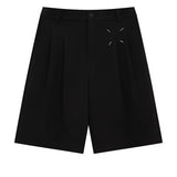 Nukty Summer Japanese Retro Simple Solid Color Casual Trousers Men Women Loose Wide-leg Shorts Fashionable and Trendy Five-point Pants