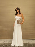 Nukty Women Elegant Solid With Scarf Maxi Dress Sexy Backless Sleeveless Slim Fits Long Robes New Evening Party Club Dresses
