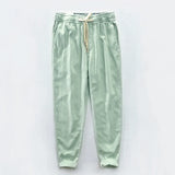 Nukty 7 Colors Men's Cotton Linen Pants Male Spring Summer Casual Solid Color Thin Linen Cargo Trousers Streetwear M-XXXL