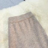Nukty skirt outfits winter Vintage Sequined Thick Knitted Skirts for Women Autumn Winter Fashion Solid Color High Waist Fishtail Long Skirts