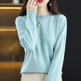 Nukty Cashmere Sweater Women's Knitting Sweater 100% Pure Merino Wool Winter Fashion Basic V-neck Chic Top Autumn Warm Pullover