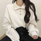 Nukty Spring Summer Autumn Korean Casual Polo T-Shirt Female Pullover Fashion Women Blouse Simple Preppy Style Student Loose Soft