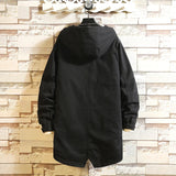 Nukty Spring Men's Windbreaker New Hooded Zipper Jackets Cargo Trench Coat Mens Casual Autumn Fashion Streetwear Cotton Jacket