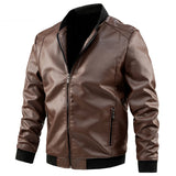 Nukty Plus Size 6XL 7XL PU Jacket Men Leather Coat Casual Motorcycle Biker Coat Solid Color Leather Jackets Male Big Size 6XL 7XL