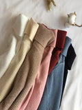 Nukty 2024 Autumn Winter Thick Sweater Women Knitted Ribbed Pullover Sweater Long Sleeve Turtleneck Slim Jumper Soft Warm Pull Femme