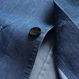 Nukty Spring and Summer Men's Thin Cotton Monochrome Suit Loose Denim Casual Suit Jacket Coat(oversized plus size)