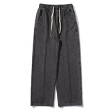 Nukty M-5XL Teenage Jeans Appear Slim and Loose Fitting Casual and Versatile Sportswear Pants Straight Leg Trendy Jeans