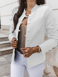 Nukty business casual outfits Casual O-neck Long Sleeve Jacket Outerwear Office Lady Spring Autumn Fashion Elegant Solid Blazer Coat For Women Female Top