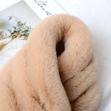 Nukty New Rabbit Fur Scarf Women Winter Warm Soft Furry Scarves Casual Female Lady Outdoor Neck Warmer Collar
