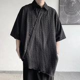 Nukty Shirts Men Floral Japanese Style Fashion Loose  Pleated Vibe All-match High Street Youthful Cool Designed Vintage surplice
