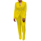 Nukty business casual outfits 2Pcs/Set Blazer Trousers Suit Fashionable Warm High Waist for Holiday Suit Jacket Pants Set Office Blazer Pants Set