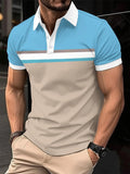 Nukty 2024 Summer Best-Selling Men's Polo Shirt Lapel Printed Men's Clothing Stripes Polo Shirt Casual Sports Men's Shirt
