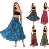 Nukty Fashion Skirts Women Clothes Roupas Saia Bottom Women Skirt New Sexy Woman Long Jupe Bohemian Boho Flowers Elastic Waist Faldas