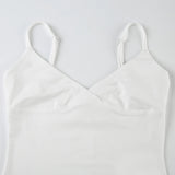 Nukty Sexy Low Neck Crop Top y2k Aesthetic Sleeveless White Tank Tops Women Basic Casual Solid Tee Vintage Sexy Camisole Summer