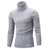 Nukty Autumn Winter Men's Warm Sweater Long Sleeve Turtleneck Sweater Retro Knitted Sweater Pullover Sweater