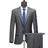 Nukty Suit S-8XL (Blazer+ Trousers) Men's Fashion Business Plus Size Gentleman's Casual Shirt for Work Slim-fit Wedding Formal Suit