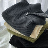 Thicker Knitted Sweaters Men Zipper Keep Warm Winter Loose Pullovers Male Slouchy All-match Корейская Мода Turtleneck Couples