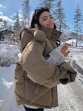 Nukty Gery Down Cotton Jacket Women Hooded Parkas Winter Padded Coat Thick Warm Love Embroidery Loose Puffer Female Snow Outwear