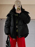 Nukty Gery Down Cotton Jacket Women Hooded Parkas Winter Padded Coat Thick Warm Love Embroidery Loose Puffer Female Snow Outwear